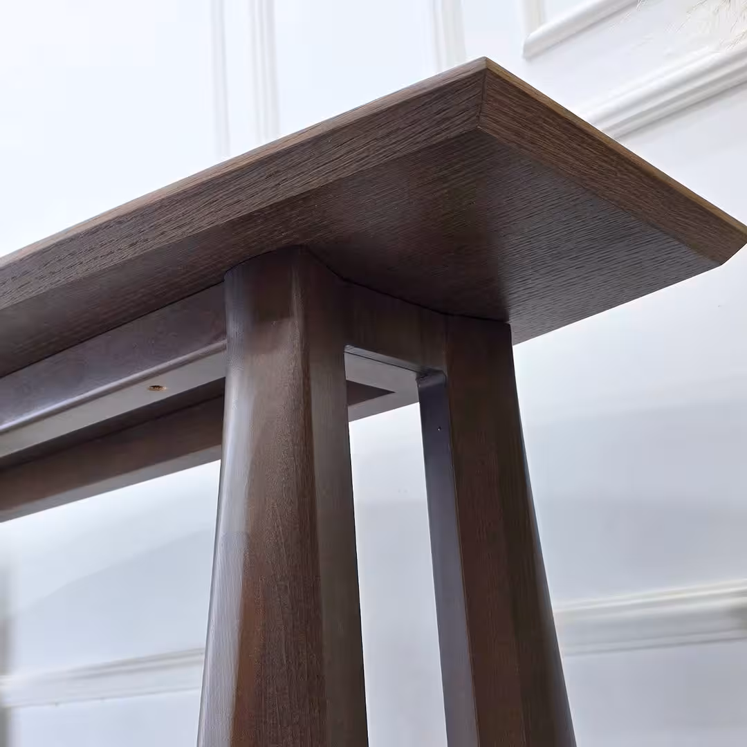 Sculptural Cutout Wood Entryway Console Table