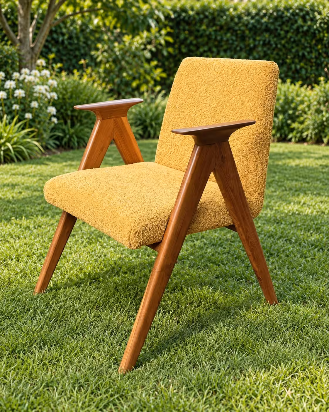 Bunny Armchair – Premium Mvule Wood Accent Chair