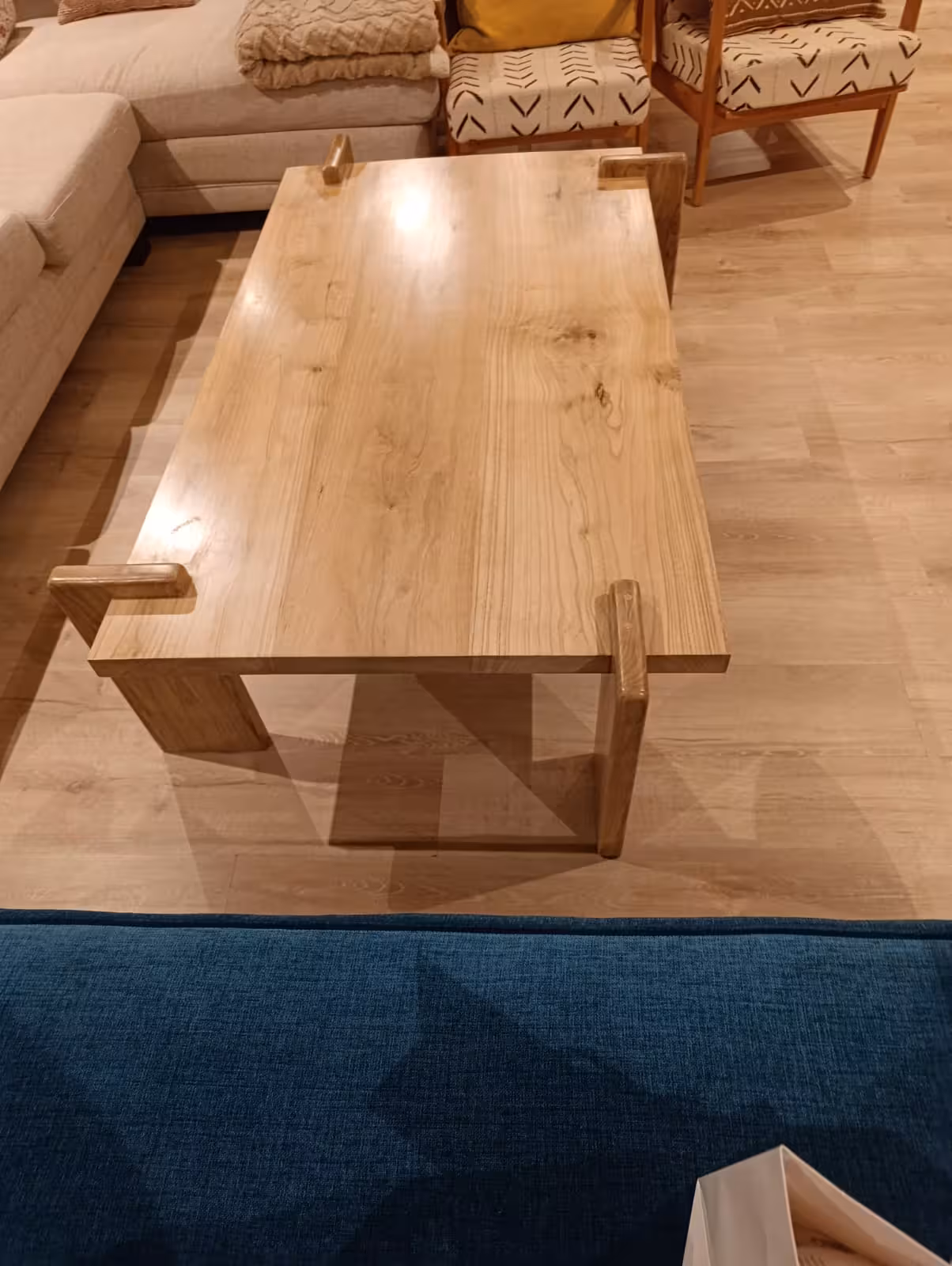 Interlocking Meru Oak Solid Wood Coffee Table