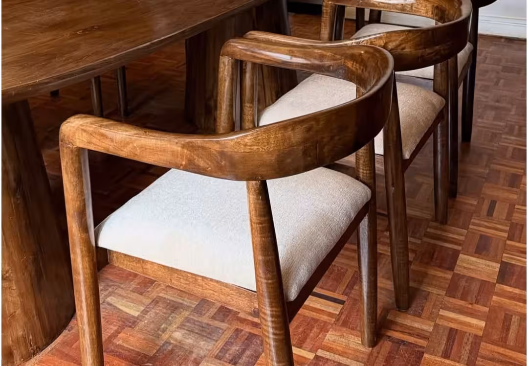 Sculptural Mango Wood 8-Seater Dining Set