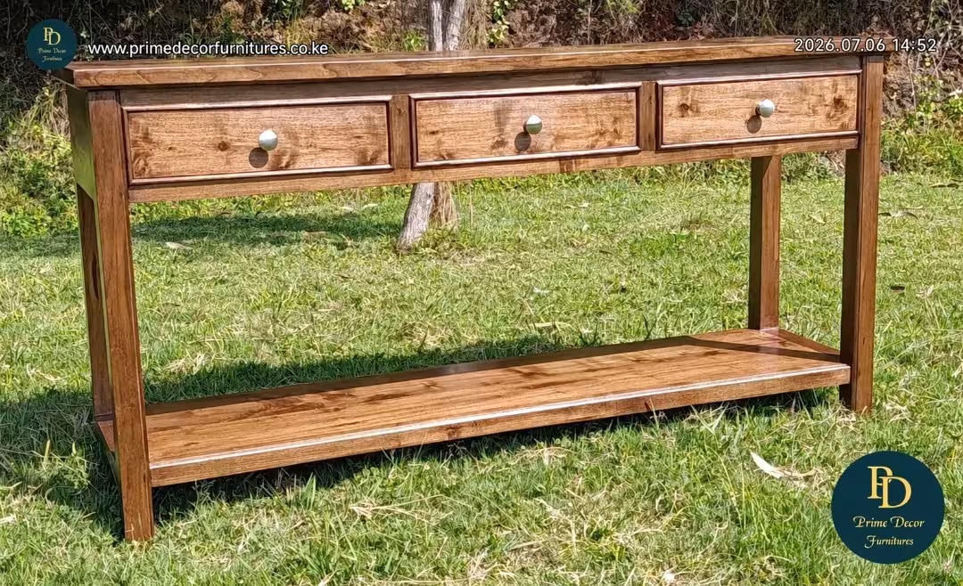 Mixed Hardwood Mahogany & Meru Oak Console Table