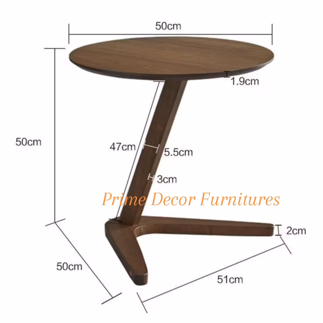 Elegant Mahogany Wood Side Table in Walnut Finish