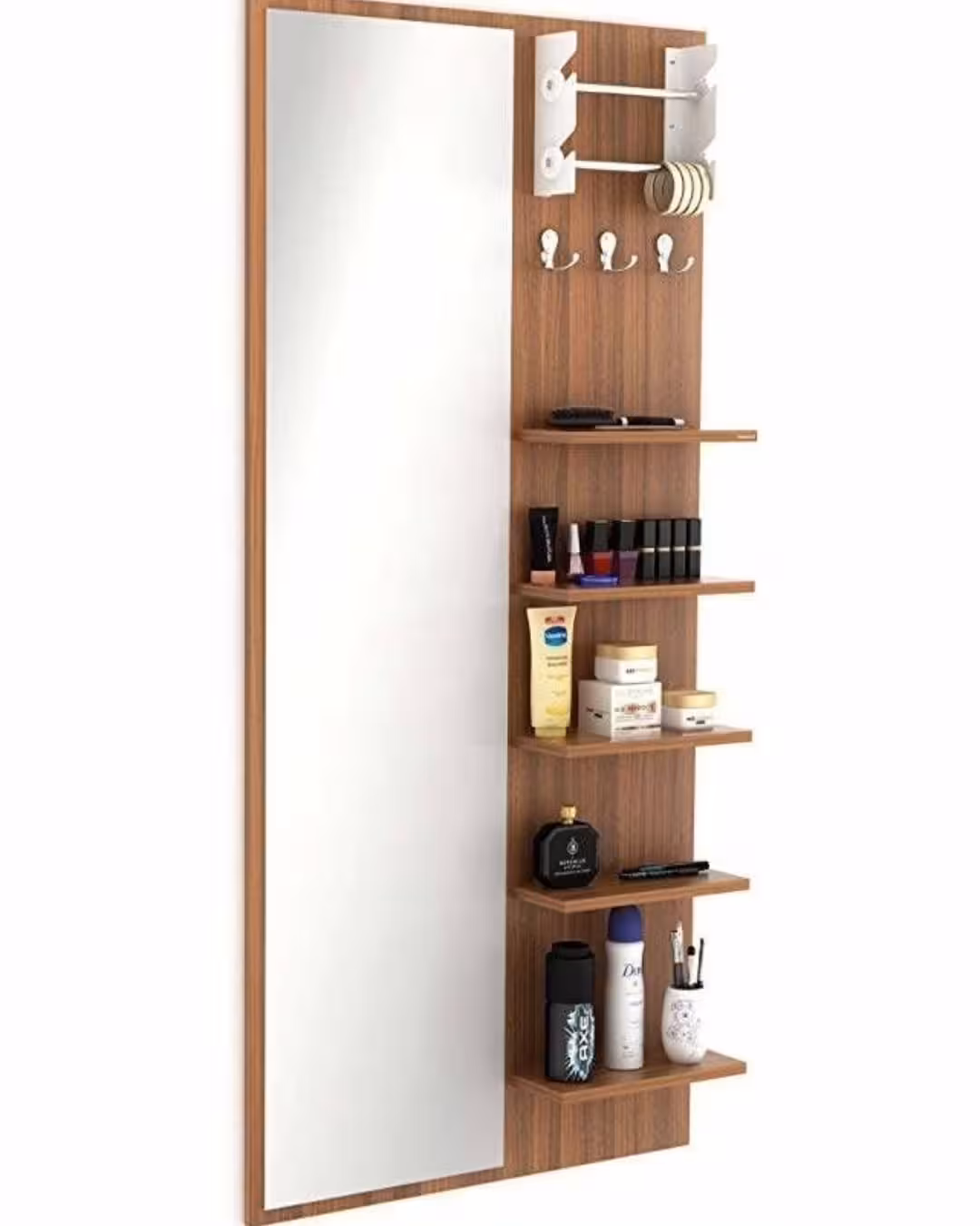 Compact Wall-Mounted Vanity Unit with Integrated Mirror & Storage