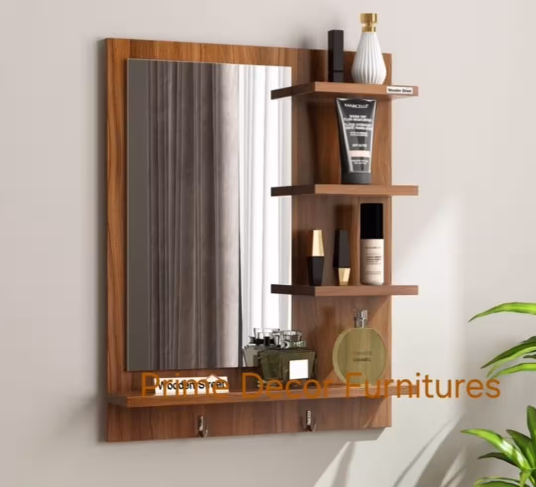 Compact Wall-Mounted Vanity Unit with Integrated Mirror & Storage