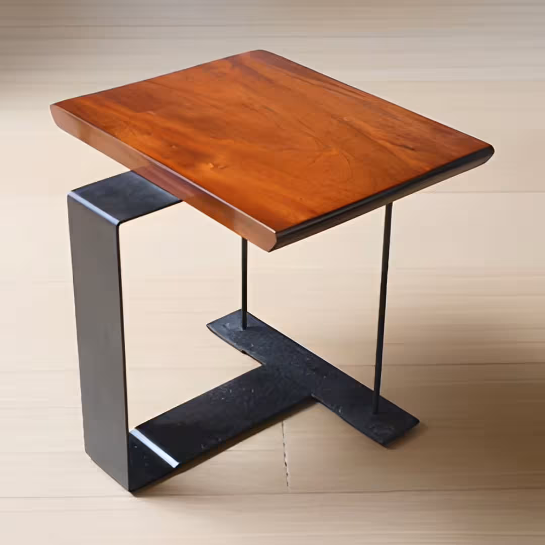 Modernist Mahogany T-Base Side Table