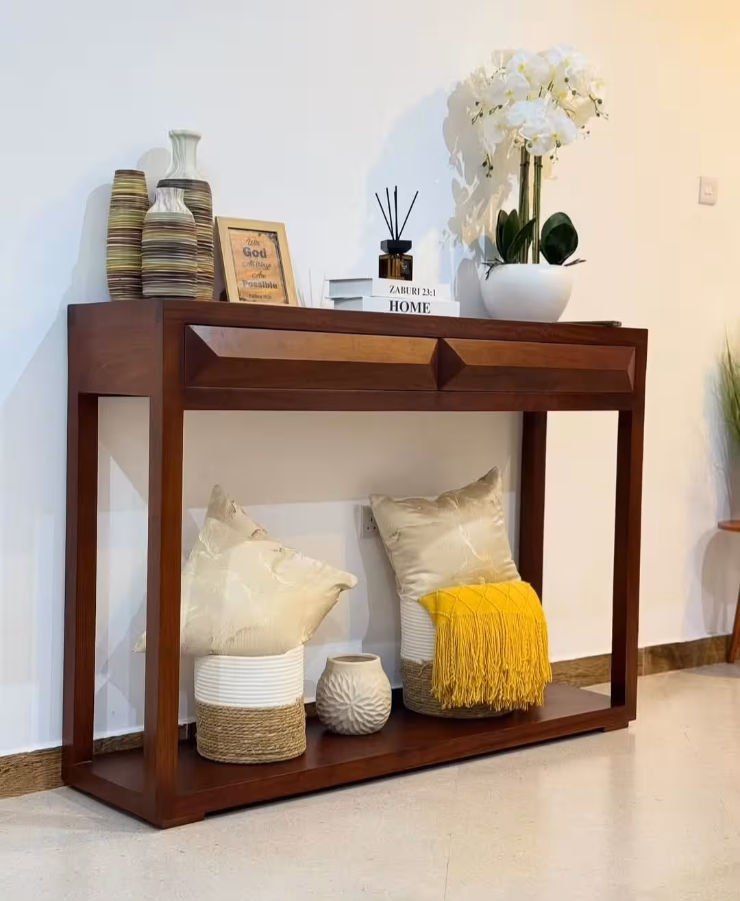 Minimalist "Acacia" Solid Hardwood Console Table 