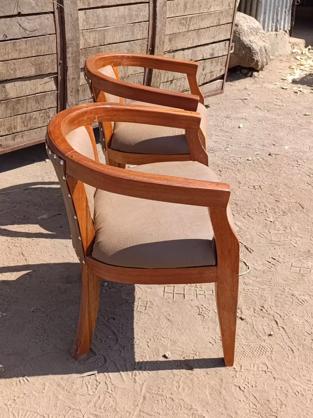 Commercial Grade Barrel-Back Wooden Armchair alternate view