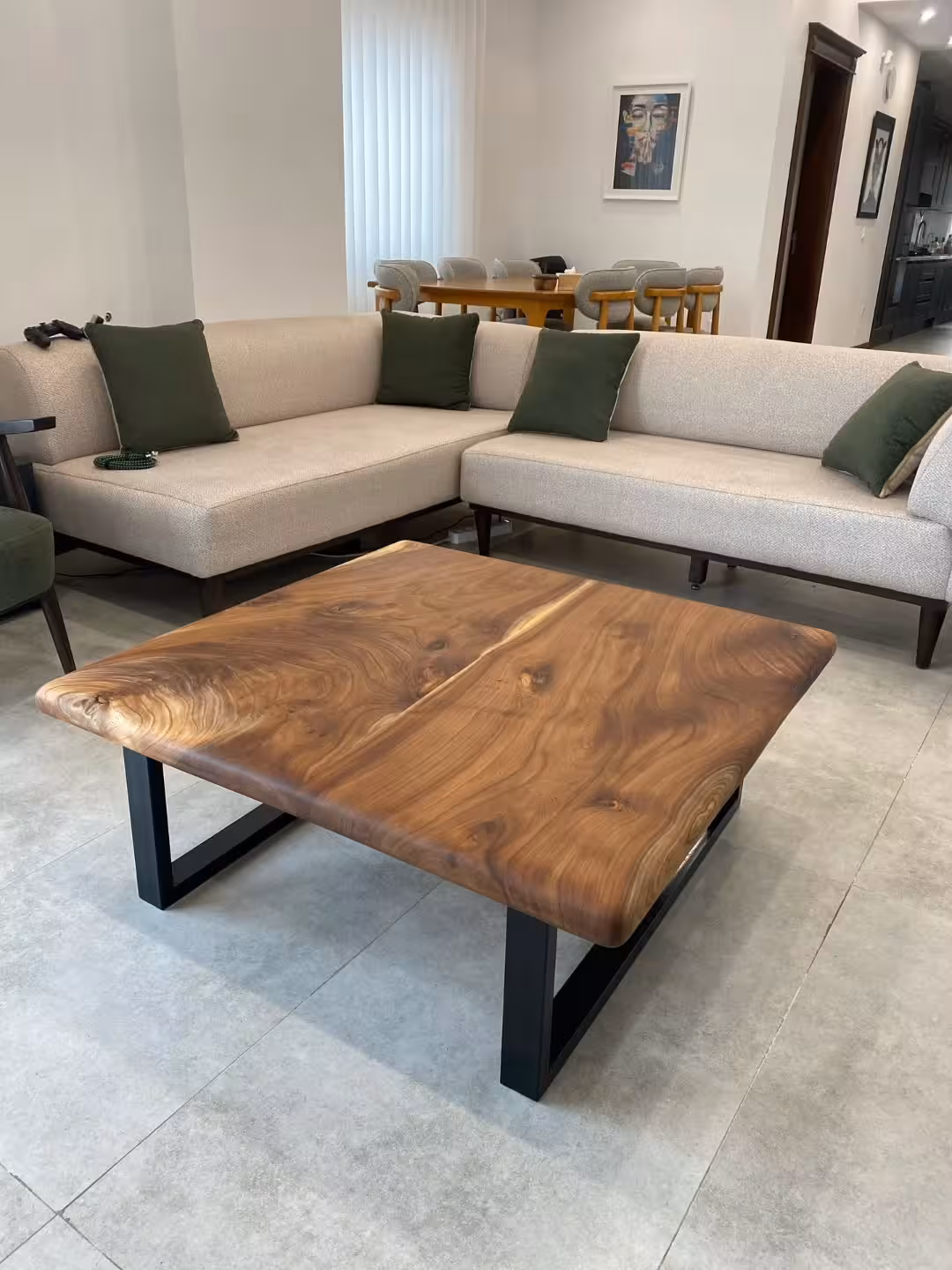Artisanal Live Edge Bookmatched Walnut Coffee Table